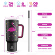 Meoky 40 Oz Stainless Steel Leak-Proof Water Bottle Flamingo Car Mug USA