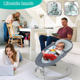 Baby Swing for Infants - APP Remote Bluetooth Control, 5 Speed Settings, 10 Lullabies, USB Plug (Blue)