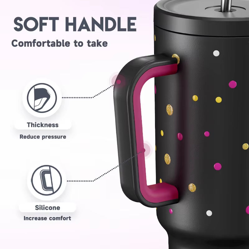 Meoky 40 Oz Stainless Steel Leak-Proof Water Bottle Flamingo Car Mug USA