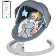 Baby Swing for Infants - APP Remote Bluetooth Control, 5 Speed Settings, 10 Lullabies, USB Plug (Blue)