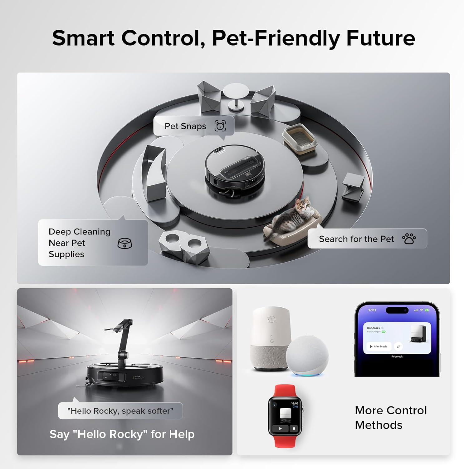 Saros Z70 Robot Vacuum and Mop, Omnigrip Arm, Ai-Powered, 22,000Pa Suction, 3.14’’ Ultra Slim, Flexiarm Riser Technology, Adaptilift Chassis, Obstacle Avoidance, Auto Mop Washing & Drying
