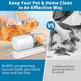 Dog Grooming Kit, Pet Grooming Vacuum with Electric Clipper & 4 Combs, Pet Hair Grooming Shedding Brush, Cleaning and Crevice Tool with 1.5 L Dust Cup Dog Hair Vacuum Home Clean