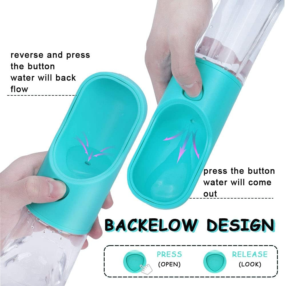 Dog Water Bottle, 13.5Oz Travel Dog Water Bottles for Walking, Leakproof Portable Pet Water Bottles for Puppy Small Medium Large Dogs Water Dispenser, BPA Free Dog Travel Drink Cup