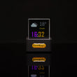 Mini Crystal Display Weather Forecast Gadget with Wifi Desktop Clock Station,Transparent Small TV for Game Decoration