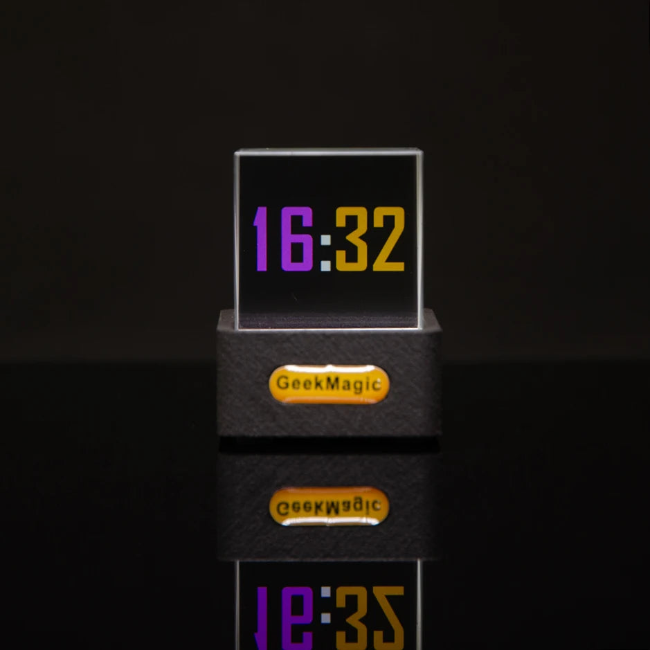 Mini Crystal Display Weather Forecast Gadget with Wifi Desktop Clock Station,Transparent Small TV for Game Decoration