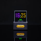 Mini Crystal Display Weather Forecast Gadget with Wifi Desktop Clock Station,Transparent Small TV for Game Decoration