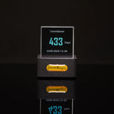 Mini Crystal Display Weather Forecast Gadget with Wifi Desktop Clock Station,Transparent Small TV for Game Decoration