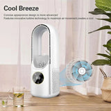 Portable USB Air Cooler Leafless Electric Fan 6 Speed Silent Timer Air Conditioner Cooling Fan Humidifier Conditioning Fan